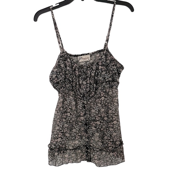 Women’s Magazine Floral Sheer Button Down Tank Top‎ Size S - Picture 1 of 5
